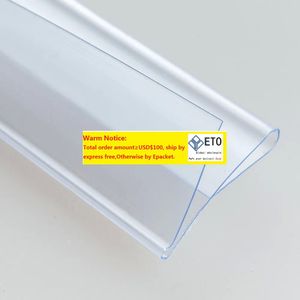 wholesale Bandes de données en plastique pour étagère en PVC Type S N sur le support de carte d'étiquette d'affichage de signe de prix de mécanique pour support de verre de magasin 100pcs 12 LL