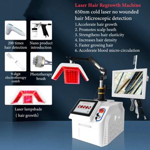 Máquina portátil para el crecimiento del cabello, venta al por mayor, terapia láser de 650nm y 660nm con sistema operativo de luz infrarroja LED de 190 diodos