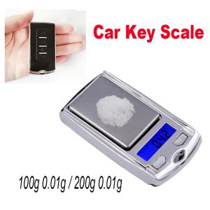 wholesale Portable Mini Balance de Poche Numérique Clé de Voiture 200g 100g 0.01g pour Or Sterling Bijoux Gram Balance Poids Électronique Précision LL