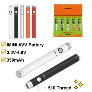 Precio al por mayor 510 Batería Imini Vape Batería Batería recargable Pluma 350 mAh Voltaje ajustable 510 Hilo Variable Vape Precalentamiento Baterías Fabricante Suministro