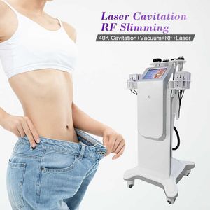 Precio al por mayor 6 en 1 Cavitación de eliminación de grasas Curva Butchock Lift Vacuum RF Detox Detox Rejuvenecimiento con instrumento de masaje Lipo-Laser