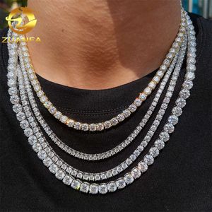 Collier de Tennis en diamant fin, prix de gros, 2mm 3mm 4mm 5mm, argent Sterling 925, couleur Gra d, chaîne Vvs Moissanite