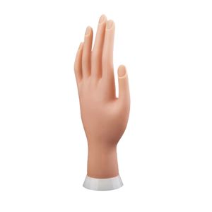 Venta al por mayor-Pro Practice Nail Art Hand Soft Training Display Model Hands Flexible Silicone Prosthetic Personal Salon Manicure Tools Hot