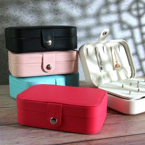 Boîte de bijoux portable en cuir en cuir en gros