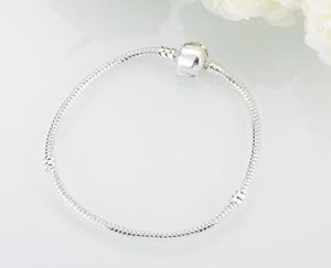 Chaîne de bracelet plaqué en gros de qualité en gros / lot Silver Plated Bracelet avec fermoir en baril ajustement P Femmes Bracelets Pulseras4522696