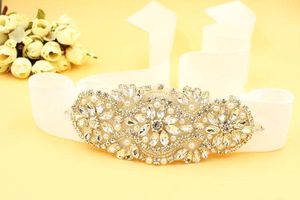 Vente en gros-réel photo cristal blanc scintillant perlé ceintures de mariée ceinture ruban weddin et ceintures CPA529