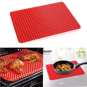 Venta al por mayor Red Pyramid Pan Antiadherente Silicona Estera para hornear Molde Cocina Estera Horno Bandeja para hornear Envío gratis