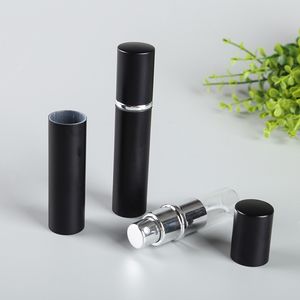 Black Mini Refillable Perfume Atomizer Spray Bottles, Portable Empty Cosmetic Container Bottles, 5ml and 10ml