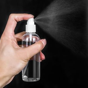 Al por mayor de perfume recargable del atomizador botella de 100 ml botellas vacías de PET de plástico con niebla fina de fardos En cosmética Alcohol Embalaje