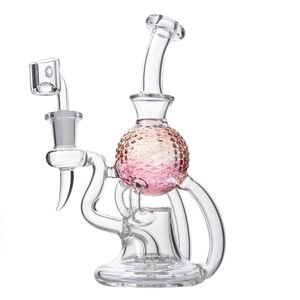 Venta al por mayor Showerhead Perc Unique Beach Ball Hookahs 4 mm Heady Glass Bong Pink Oil Dab Rigs con Banger 14 mm Female Joint Recycler Water Pipes XL-2242