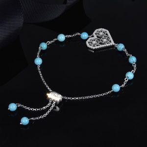 Vente en gros - Bracelet d'amour sans fin en argent avec turquoise
