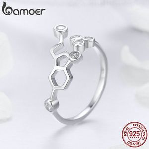 Bagues réglables en nid d'abeille en gros-argent pour femmes, bague transparente CZ, bijoux de fiançailles de mariage, cadeau