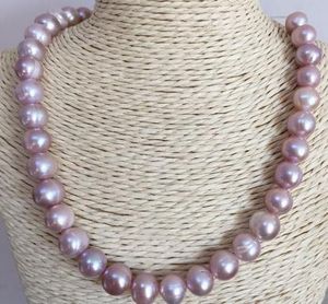 Collier de perles baroques de lavande des mers du sud, brin unique, 11-12mm, 18 pouces, fermoir en or 14 carats, vente en gros