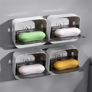 Porte-savon en gros Barre de douche avec drain Boîte murale pour douche Salle de bains Baignoire Évier de cuisine Aucun adhésif de forage Inclure KD1