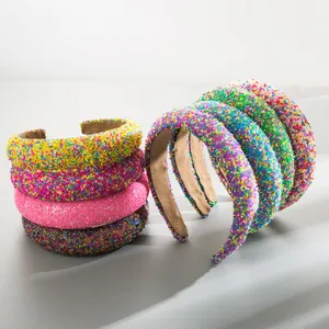 Wholesale Sponge Wide Hair Bands Fashion Face Washing Headbands for Women Girls 3cm Width Candy Color