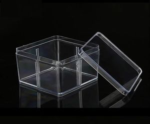 wholesale Caja de plástico cuadrada de 9,5 * 9,5 cm para accesorios pequeños Cajas de embalaje de PVC transparente con contenedor de tapa