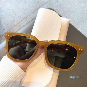 Gros-Sunglasses Vintage Brown surdimensionné carré femmes gelée décor lunettes de soleil hommes nuances lunettes UV400Sunglasses