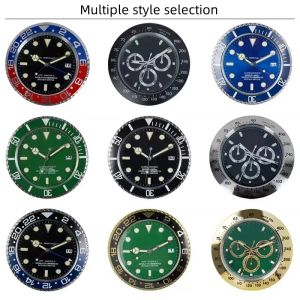 wholesale Super silencieux horloge murale de luxe en métal design moderne grande montre murale maison en acier inoxydable horloge lumineuse la date fonctionnera X0726