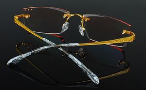 Venta al por mayor- Marco de anteojos comerciales de titanio Bordes de corte de diamante Decoraciones de marcos de gafas Gafas ópticas