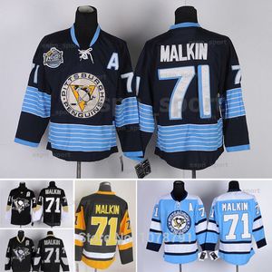 Venta al por mayor de calidad superior 71 Evgeni Malkin camisetas auténticas de hockey sobre hielo, todo bordado cosido, un parche M-XXXL