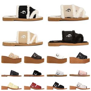 wholesale Top Sandalias Cómodas Zapatillas de lona Plataformas de tacón plano Encaje Letras zapatos de mujer Woody Zapatillas planas Boda en la playa Gris azul caliente Zapatillas de actividad