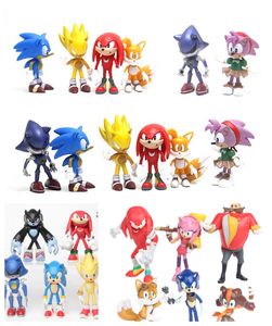 jouet en gros figure personnalisée KAWSS Silicone Doll Sonic Hedgehog Figure Anime Joker Figure 6PCS HEdgehog Figurines Modèle Kit Animal Figure Sonic The Hedgehog Toy