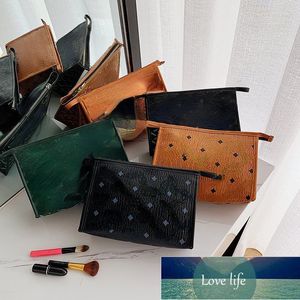 Bolsa de cosméticos de viaje al por mayor de tamaño pequeño, portátil, coreana, Simple, de gran capacidad, para llevar, impresión, bolsas de almacenamiento de maquillaje para estudiantes y mujeres