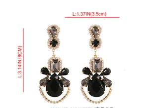 Gros- mode de luxe designer diamant coloré cristal zircon belle abeille mignonne pendentif boucles d'oreilles pour les femmes