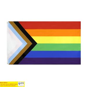 Drapeaux triangulaires arc-en-ciel, bannière en Polyester, œillets métalliques, LGBT Gay arc-en-ciel, drapeau de fierté, décoration DBC, vente en gros