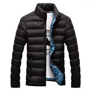 Parkas de plumón para hombre Venta al por mayor-Chaqueta cálida Abrigos con capucha de invierno para hombre Abrigo grueso informal para hombre Ropa de abrigo acolchada de algodón delgado para hombre 1