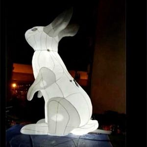 wholesale Le modèle de lapin de Pâques gonflable géant de 13,2 pieds envahit les espaces publics du monde entier avec la lumière LED-001