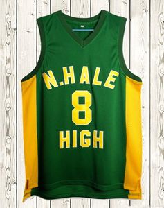 Wiz Wiz Khalifa # 8 N. Hale Basketball Jersey High School Ed Men's Ed Wild Free Green S-3XL