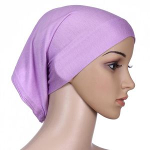 Al por mayor-Mujeres Islámica Hijab Cap Bufanda Tubo Bonnet Envoltura para el cabello Banda para la cabeza colorida