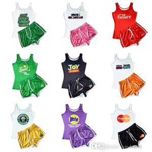 wholesale Femmes Gilet Shorts Survêtements 2 Pièce Pantalon Ensemble Été Mode Sweat Mince Respirant Fitness Yoga Tenues