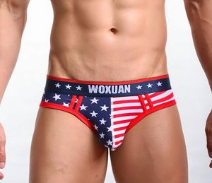 Vente en gros WOXUAN Mens Briefs.USA Flag Mans Underpants, Sous-vêtements pour hommes, Livraison gratuite! Nouvel arrivage!