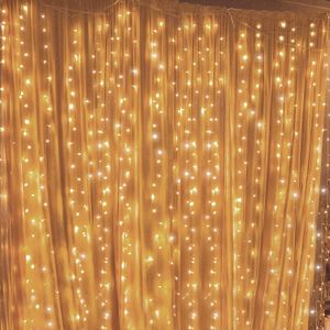 Décorations de Noël rideaux lumineux éclairage de vacances EU/AU/US romantique LED rideau chaîne lumière pour mariage guirlande fête fenêtre décoration