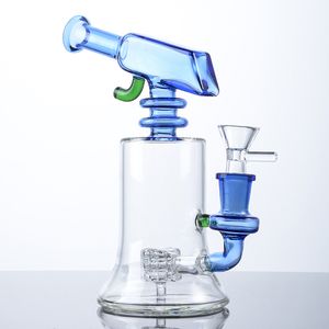 Vente en gros Unique Hookahs 7 pouces Mini Bongs Matrix Perc Bong Sidecar Neck Pipe Heady Glass Water Pipes 14mm Joint Small Oil Dab Rigs With Bowl