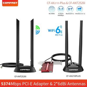 Wi Fi Finders 5374Mbps WiFi 6E adaptateur sans fil PCI E Bluetooth 5 2 réseau tri bande Wifi PCIe carte antenne 2 4G 5G 6G 802 11ax pour PC 231019