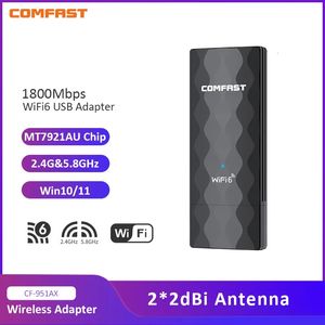 Wi Fi Finders CF 951AX WiFi 6 Adaptateur USB 1800 Mbps de haute vitesse USB3 0 Prise en charge de la carte réseau sans fil OFDMA WPA3 pour l'ordinateur portable de bureau Win10 11 231019