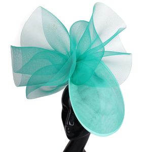 Chapeaux à large bord Chapeaux seau Vert émeraude Chapeaux de chapellerie Mariée Mariage Maille Fascinator Chapeaux Pince à cheveux Dames Formelle Derby Casque Femmes Cocktail Chapeaux 230602