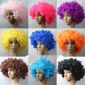 Chapeaux à larges bords Chapeaux de seau Perruque ronde bouclée Carnaval Enfants Adulte Explosion Chapeau de cheveux Accessoires de fête pour enfants Fluffy Funny Clown Fans Couvre-chef 231013