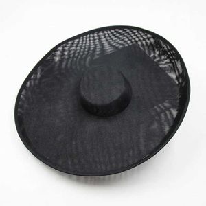 Sombreros de ala ancha Sombreros de cubo Royal Lady Fascinator Sombrero de boda Sinamay Hat Base Mujeres Blanco Negro Gran ala ancha Kentucky Derby Church Fedora Party Headpiece J240305