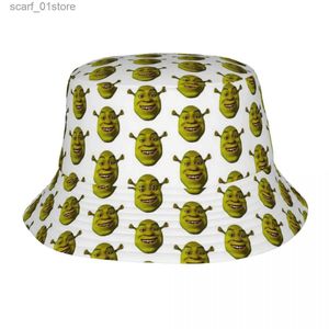 Sombreros de ala ancha Sombreros de cubo Elegantes pequeños Shreks Meme Sombrero de cubo Adolescente Ligero Senderismo Pesca C Sombreros de viaje L231216