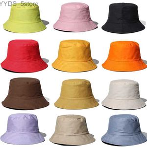 Chapeaux à large bord Chapeaux de seau femmes hommes casquette solide Panama chapeau unilatéral porter chapeau de pêche printemps été casquettes de pêcheur noir rouge rose chapeaux de seau YQ231110