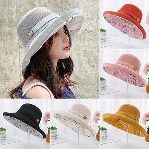 Chapeaux à large bord PC Chapeau de seau pour femmes Summer Floppy Sun Mesh Casquette respirante pliable Anti-UV BeachWide Chur22