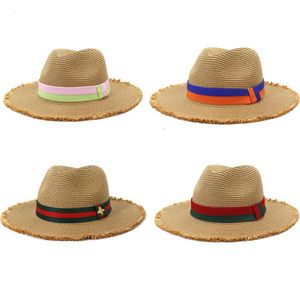 Chapeaux à large bord chapeau de paille été couleur corde accessoires soleil dames haut unisexe Fedora Actihat
