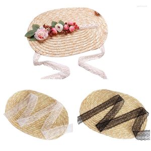 Chapeaux à large bord été femmes Lolita's Hat Tea Party en plein air crème solaire fleur décor parasol plat plage vacances