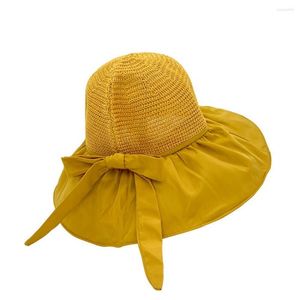 Chapeaux à large bord chapeau de soleil tressé doux résistant au soleil femmes été UV preuve casquette de pêche pêcheur fournitures