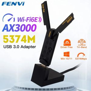 WiFi Finders FENVI 6E AX3000 USB 30 Adapter 3000Mbps TriBand 24G5G6GHz Wireless Network Card WiFi6 Dongle Driver Free Win1011 231018