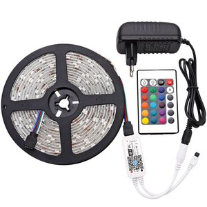 Bande LED WIFI étanche 5M 15M 20M RGB LED bandes lumière 5050 rgbw ruban d'éclairage Flexible ruban 24 clé contrôleur adaptateur D2.0